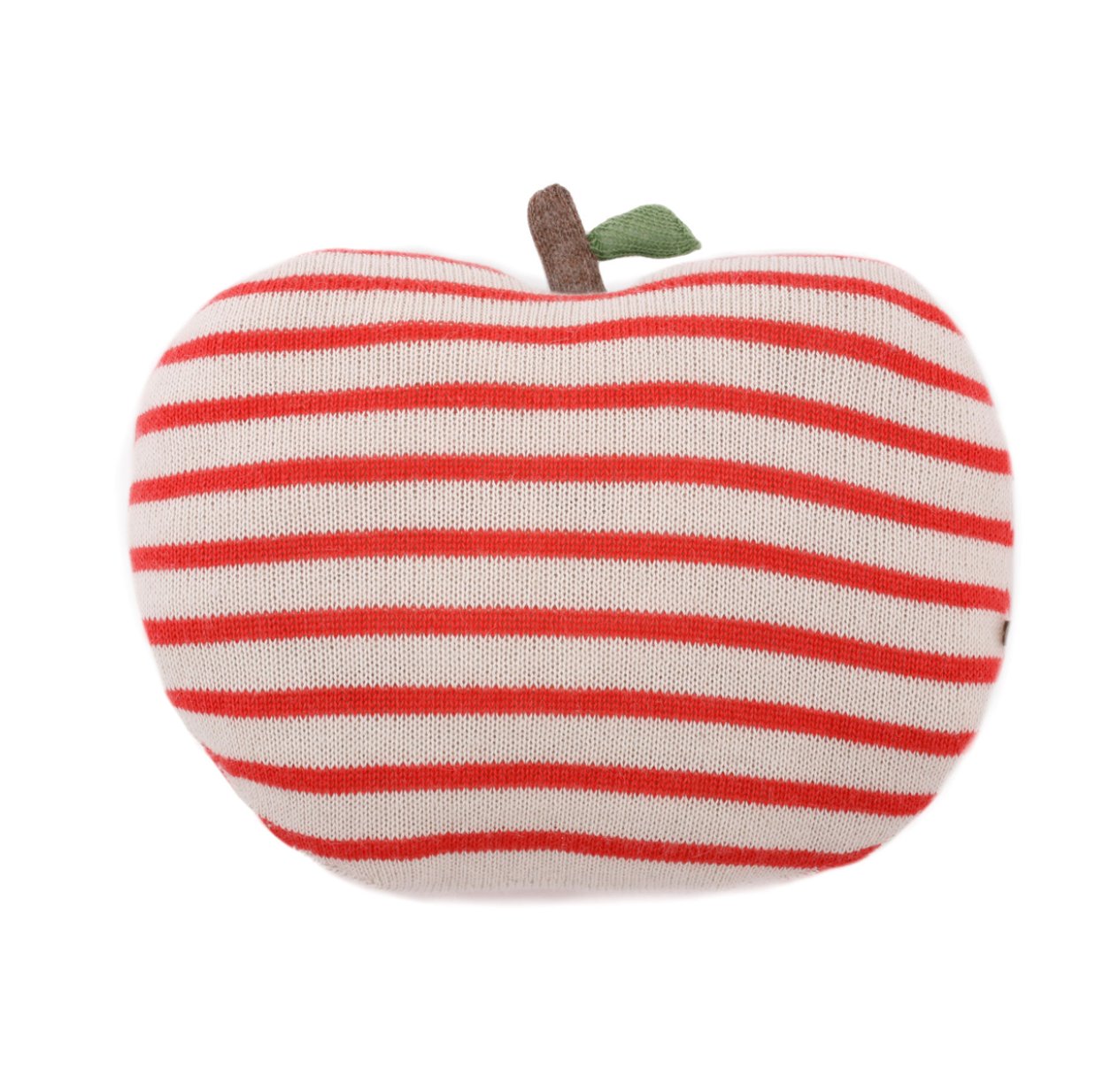 Coussin Pomme rayé corail